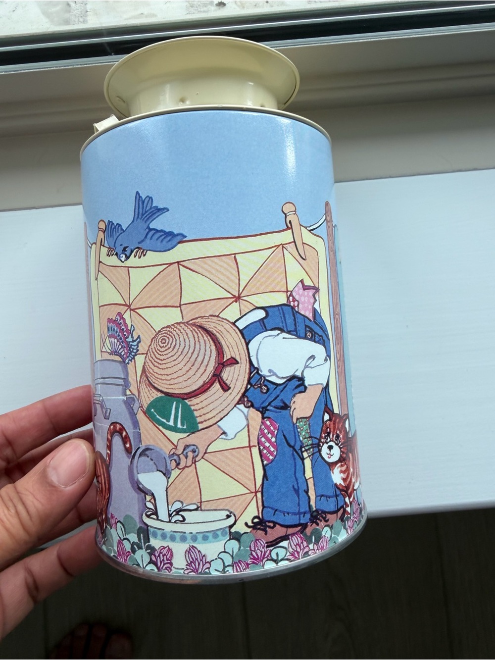 Vintage-Style Barnum in the Barn Milk Tin Canister with Farmhouse Illustration